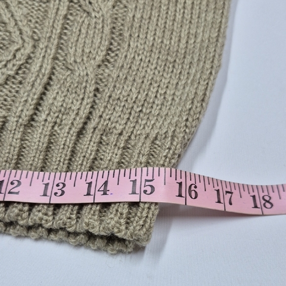 Vintage Men's Classic Cable Knit Crewneck Sweater  Unisex Size Large Tan - Picture 10 of 11